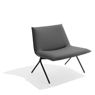 Dark Gray Meredith Lounge Chair, Black Frame