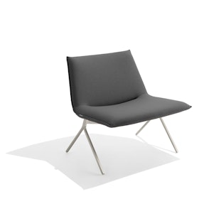 Dark Gray Meredith Lounge Chair, Nickel Frame