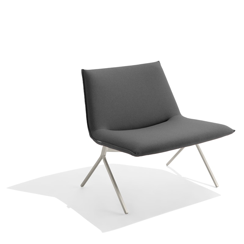 Dark Gray Meredith Lounge Chair, Nickel Frame,Dark Gray,hi-res image number 1