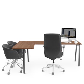 Series A Corner Desk, Walnut with Charcoal Base, Left Handed,Walnut,hi-res
