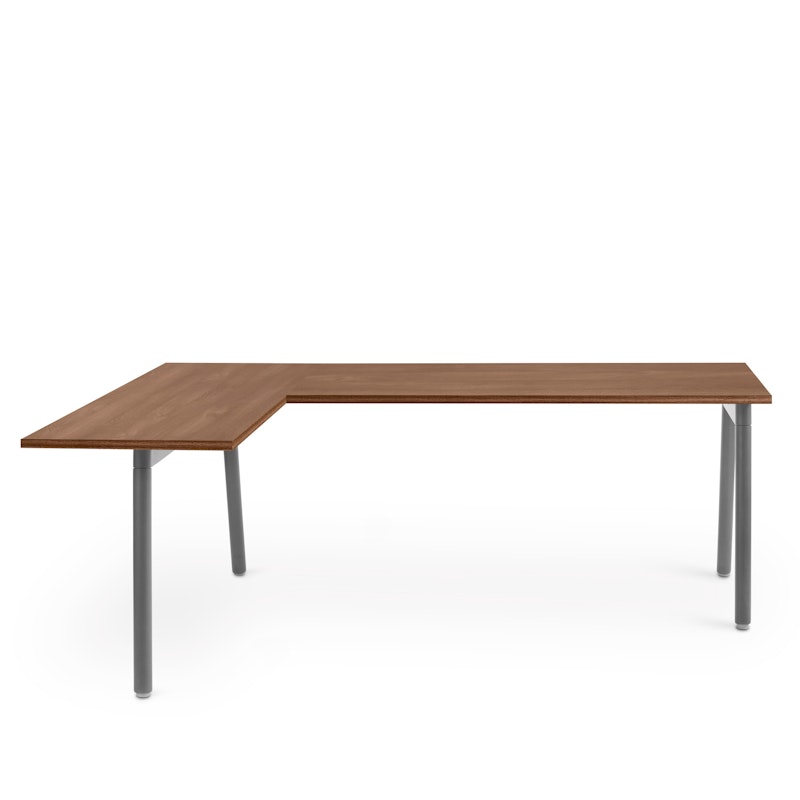 Series A Corner Desk, Walnut with Charcoal Base, Left Handed,Walnut,hi-res image number 2.0