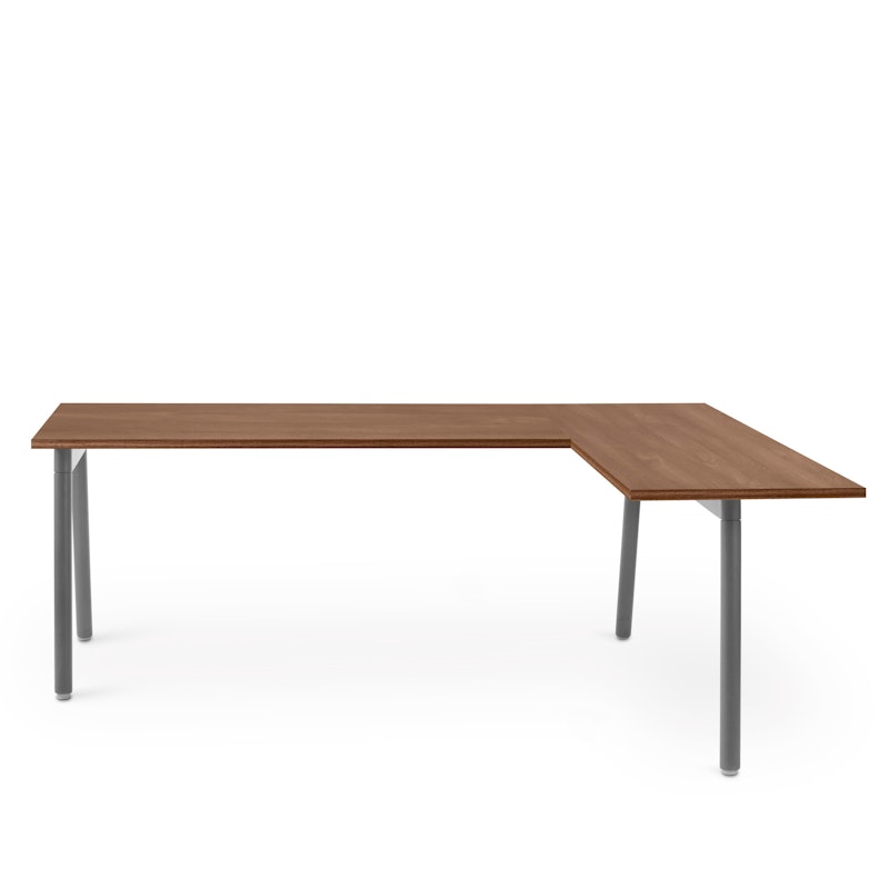 Series A Corner Desk, Walnut with Charcoal Base, Right Handed,Walnut,hi-res image number 2.0