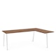 Series A Corner Desk, Walnut with White Base, Right Handed,Walnut,hi-res