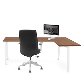 Series A Corner Desk with White Legs, Right Handed