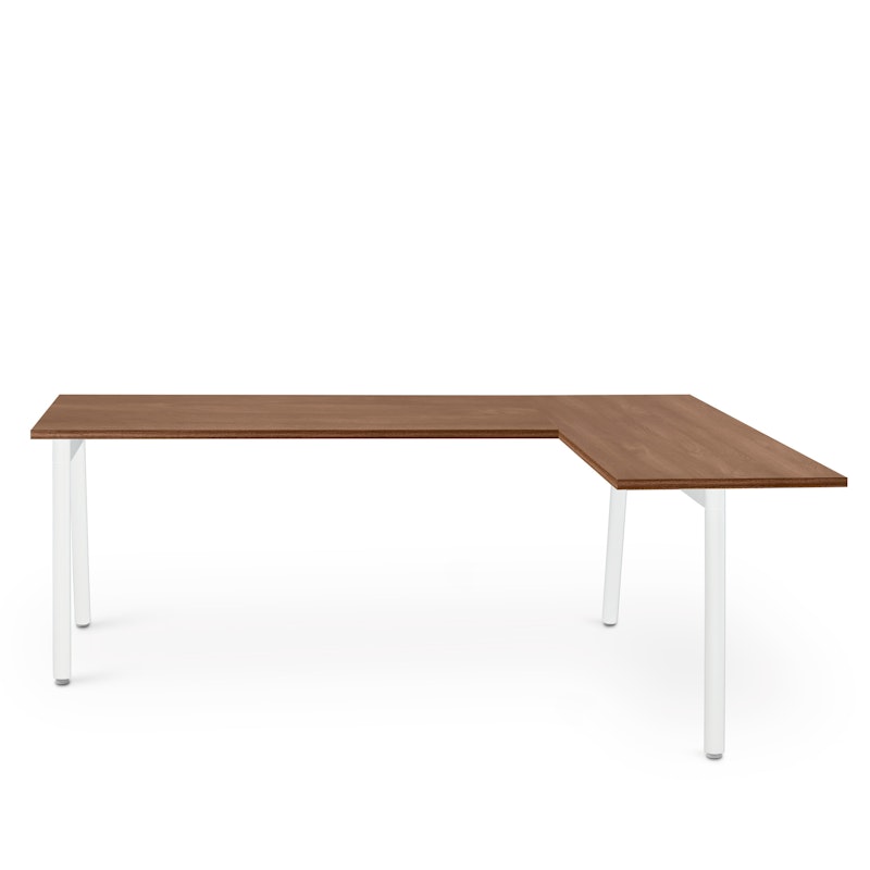Series A Corner Desk, Walnut with White Base, Right Handed,Walnut,hi-res image number 2.0