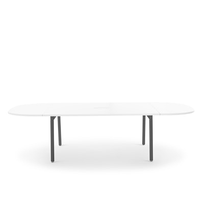 Series A Scale Racetrack Conference Table, White, 114x60", Charcoal Legs