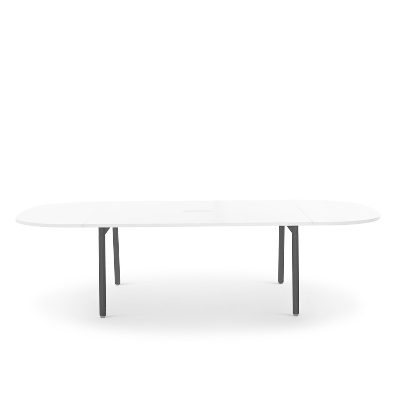 Series A Scale Racetrack Conference Table, White, 114x60", Charcoal Legs,White,hi-res image number 1