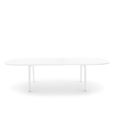 Series A Scale Racetrack Conference Table, White, 114x60", White Legs