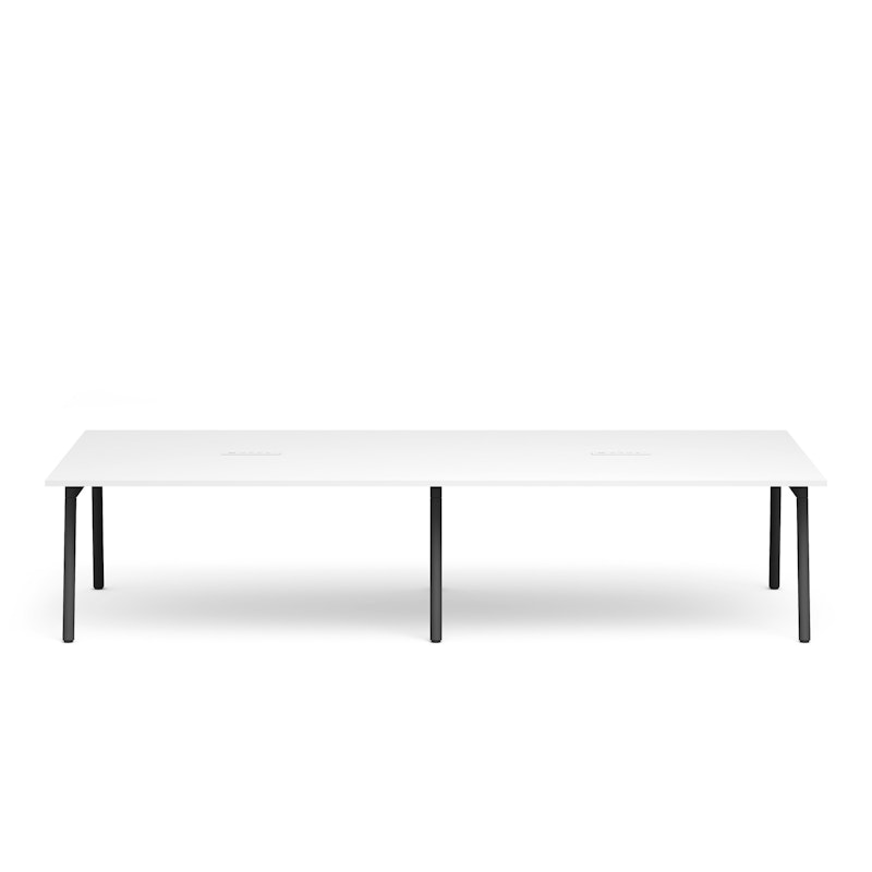 Series A Scale Rectangular Conference Table, White, 132x60", Charcoal Legs,White,hi-res image number 2.0