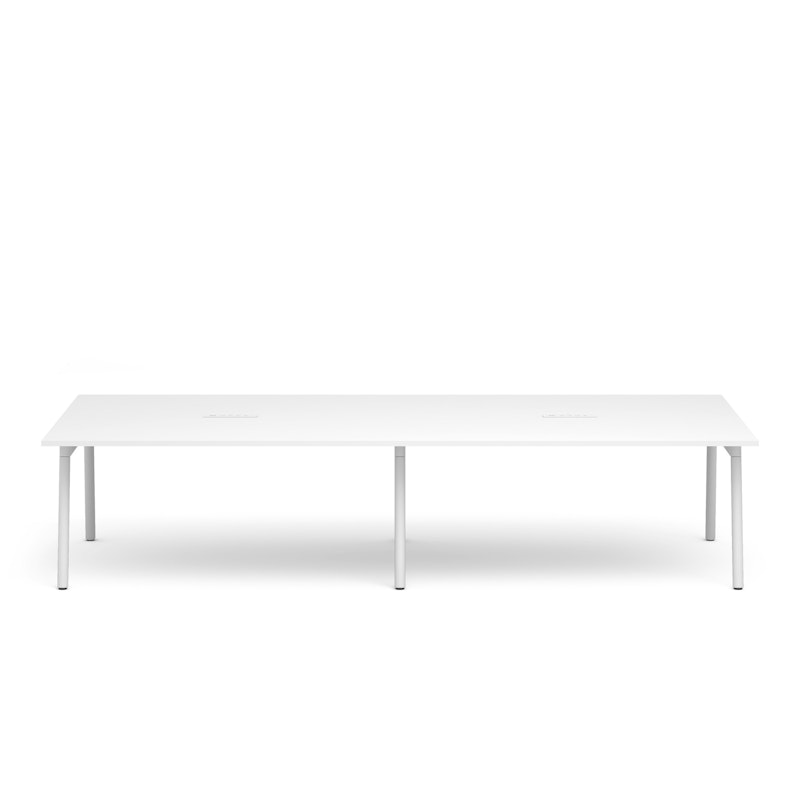 Series A Scale Rectangular Conference Table, White, 132x60", White Legs,White,hi-res image number 2.0