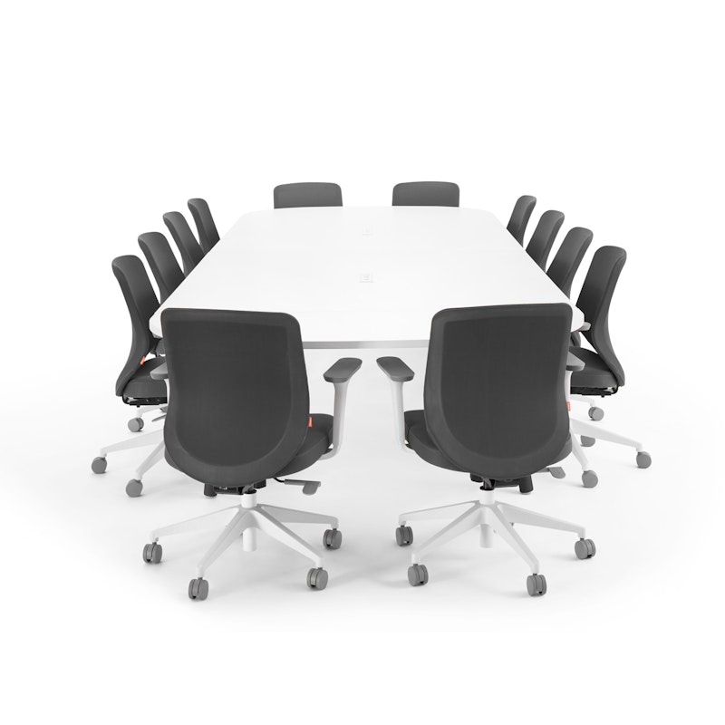 Series A Scale Racetrack Conference Table, White, 180x60", Charcoal Legs,White,hi-res image number 3.0