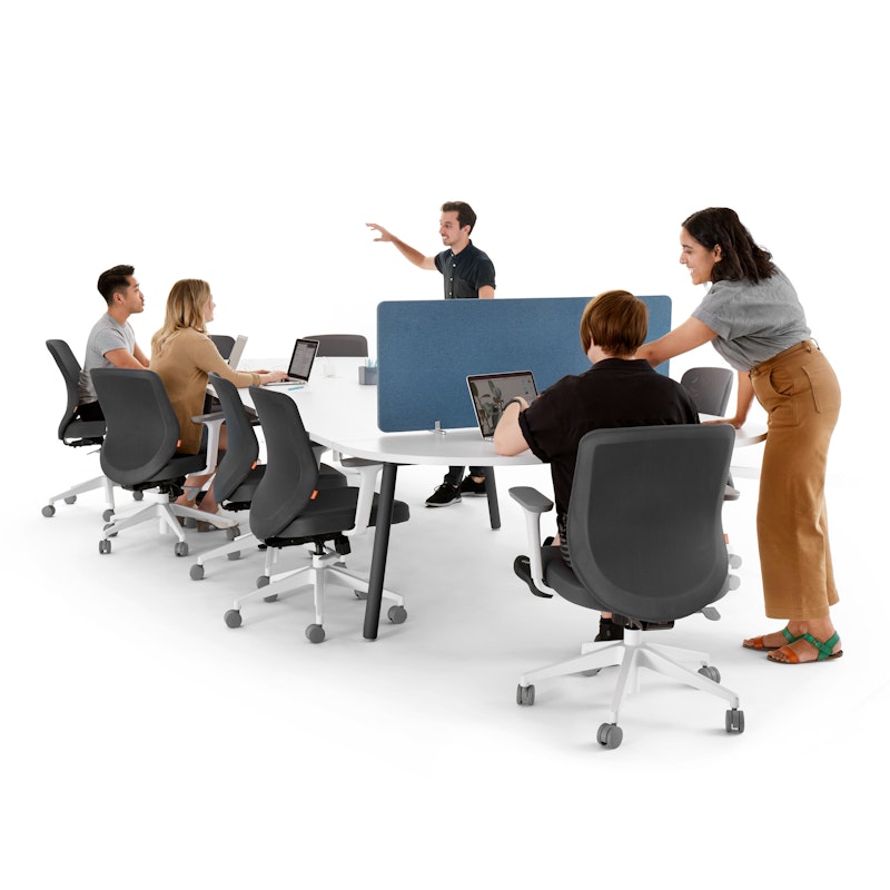 Series A Scale Racetrack Conference Table, White, 180x60", Charcoal Legs,White,hi-res image number 4.0