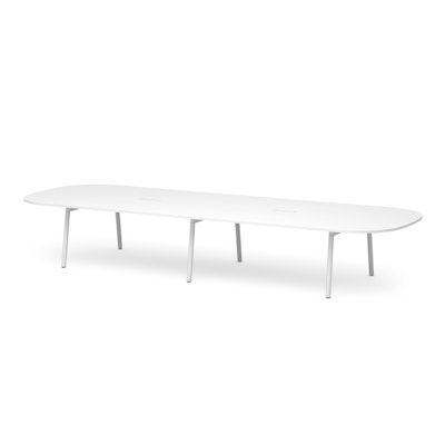 Series A Scale Racetrack Conference Table, White, 180x60", White Legs
