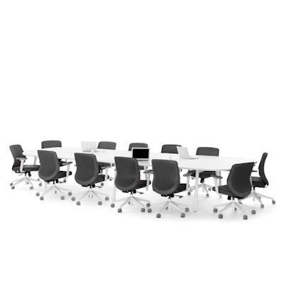 Series A Scale Racetrack Conference Table, White, 180x60", White Legs,White,hi-res