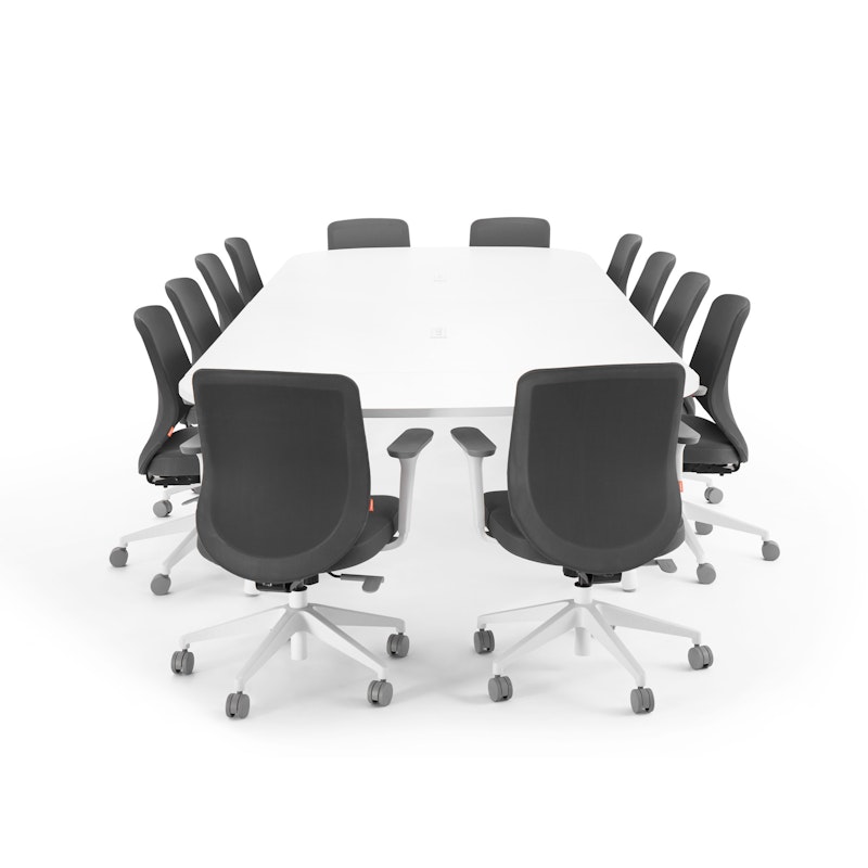 Series A Scale Racetrack Conference Table, White, 180x60", White Legs,White,hi-res image number 3.0