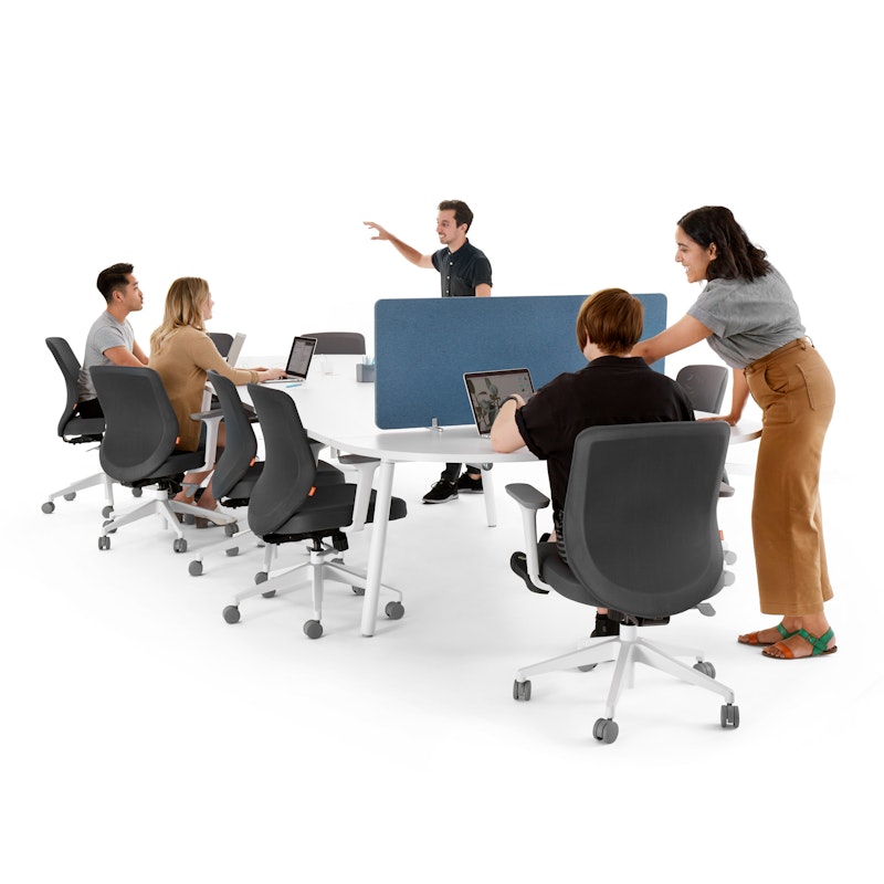 Series A Scale Racetrack Conference Table, White, 180x60", White Legs,White,hi-res image number 4.0