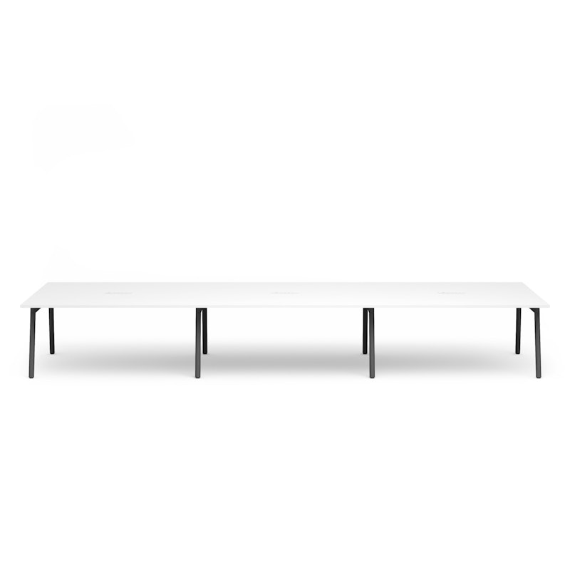 Series A Scale Rectangular Conference Table, White, 198x60", Charcoal Legs,White,hi-res image number 2.0