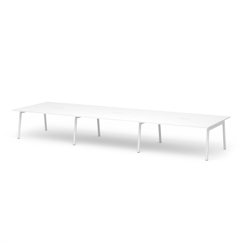 Series A Scale Rectangular Conference Table, White, 198x60", White Legs,White,hi-res image number 0.0