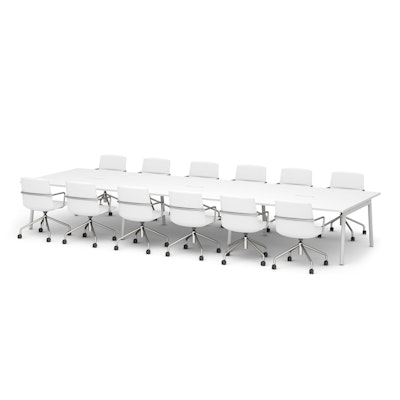 Series A Scale Rectangular Conference Table, White, 198x60", White Legs,White,hi-res