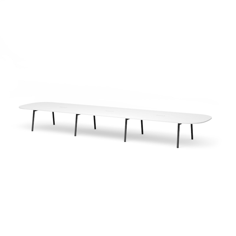 Series A Scale Racetrack Conference Table, White, 246x60", Charcoal Legs,White,hi-res image number 0.0