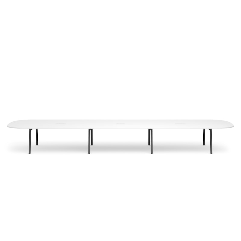 Series A Scale Racetrack Conference Table, White, 246x60", Charcoal Legs,White,hi-res image number 2.0