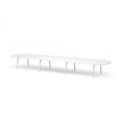 Series A Scale Racetrack Conference Table, White, 246x60", White Legs