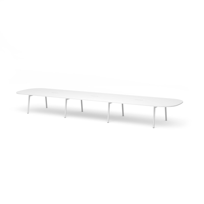 Series A Scale Racetrack Conference Table, White, 246x60", White Legs,White,hi-res image number 0.0