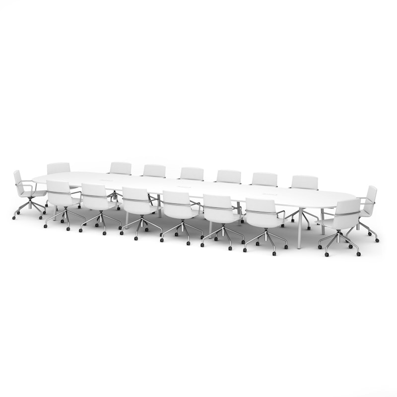 Series A Scale Racetrack Conference Table, White, 246x60", White Legs,White,hi-res image number 1.0