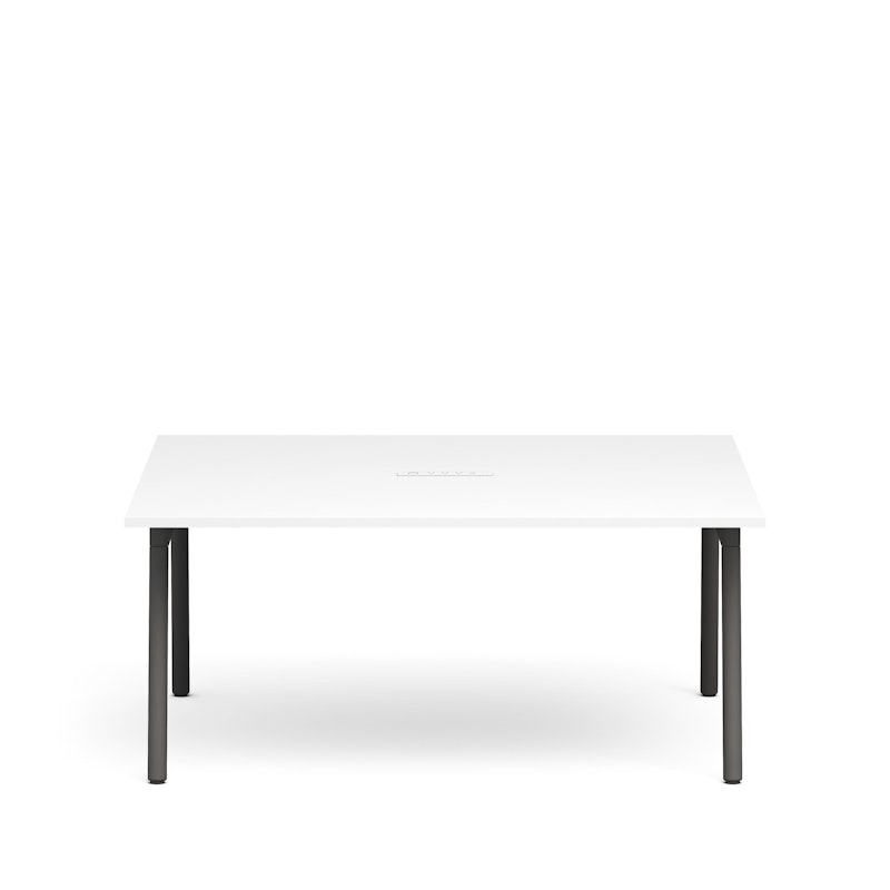 Series A Scale Rectangular Conference Table, White, 66x60", Charcoal Legs,White,hi-res image number 3