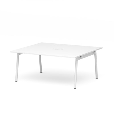 Series A Scale Rectangular Conference Table, White, 66x60", White Legs