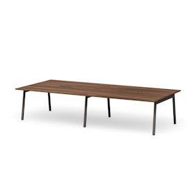 Series A Scale Rectangular Conference Table, Walnut, 132x60", Charcoal Legs