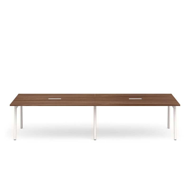Series A Scale Rectangular Conference Table, Walnut, 132x60", White Legs,Walnut,hi-res image number 2.0