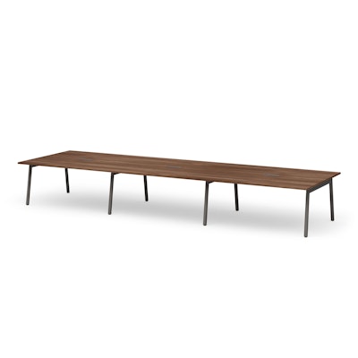 Series A Scale Rectangular Conference Table, Walnut, 198x60", Charcoal Legs