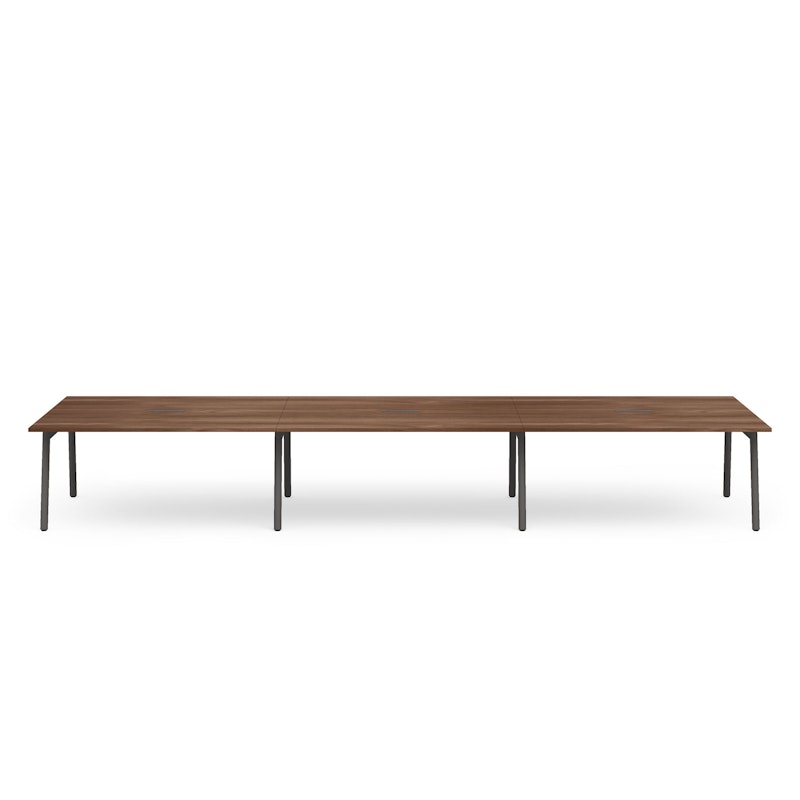 Series A Scale Rectangular Conference Table, Walnut, 198x60", Charcoal Legs,Walnut,hi-res image number 2.0