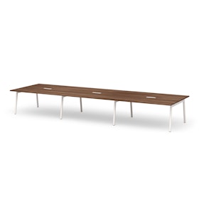 Series A Scale Rectangular Conference Table, Walnut, 198x60", White Legs