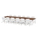 Series A Scale Rectangular Conference Table, Walnut, 198x60", White Legs,Walnut,hi-res