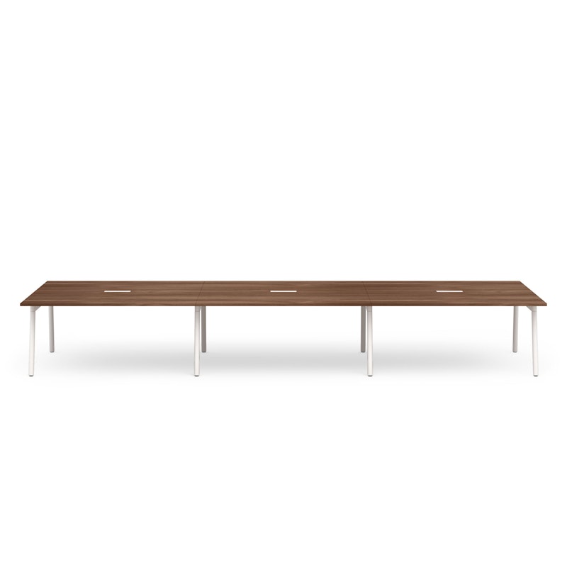 Series A Scale Rectangular Conference Table, Walnut, 198x60", White Legs,Walnut,hi-res image number 3