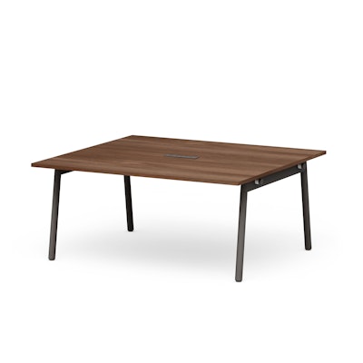 Series A Scale Rectangular Conference Table, Walnut, 66x60", Charcoal Legs