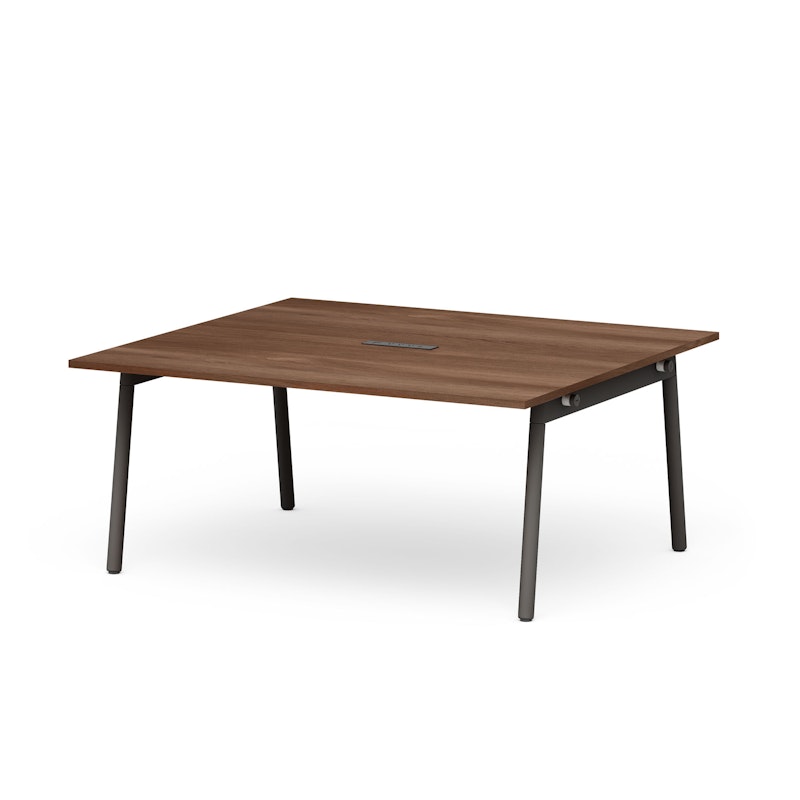 Series A Scale Rectangular Conference Table, Walnut, 66x60", Charcoal Legs,Walnut,hi-res image number 0.0
