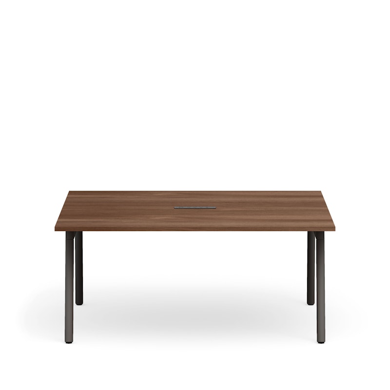 Series A Scale Rectangular Conference Table, Walnut, 66x60", Charcoal Legs,Walnut,hi-res image number 3