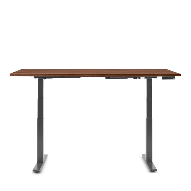 Series L Adjustable Height Table, Walnut, 72" x 30", Charcoal Legs,Walnut,hi-res image number 3