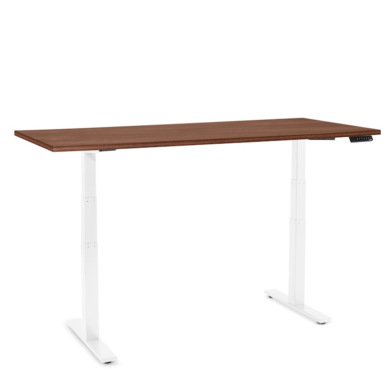 Series L Adjustable Height Table, Walnut, 72" x 30", White Legs,Walnut,hi-res image number 0.0