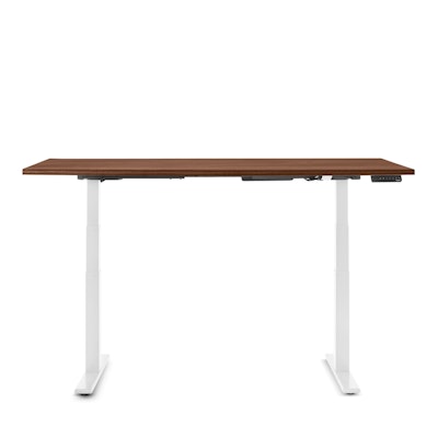 Series L Adjustable Height Table, Walnut, 72" x 30", White Legs,Walnut,hi-res