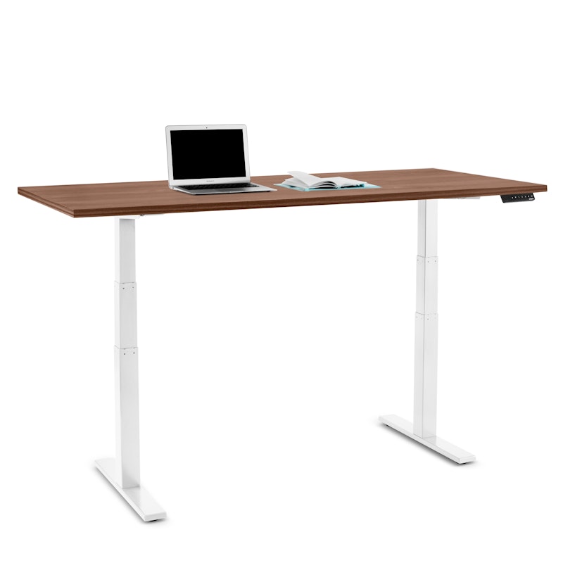 Series L Adjustable Height Table, Walnut, 72" x 30", White Legs,Walnut,hi-res image number 2.0