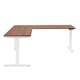 Series L  Adjustable Height Corner Desk, Walnut with White Base, Left Handed,Walnut,hi-res