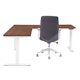 Series L  Adjustable Height Corner Desk, Walnut with White Base, Left Handed,Walnut,hi-res