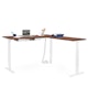 Series L  Adjustable Height Corner Desk, Walnut with White Base, Right Handed,Walnut,hi-res