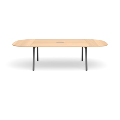 Series A Scale Racetrack Conference Table, Natural Oak 114x60", Charcoal Legs