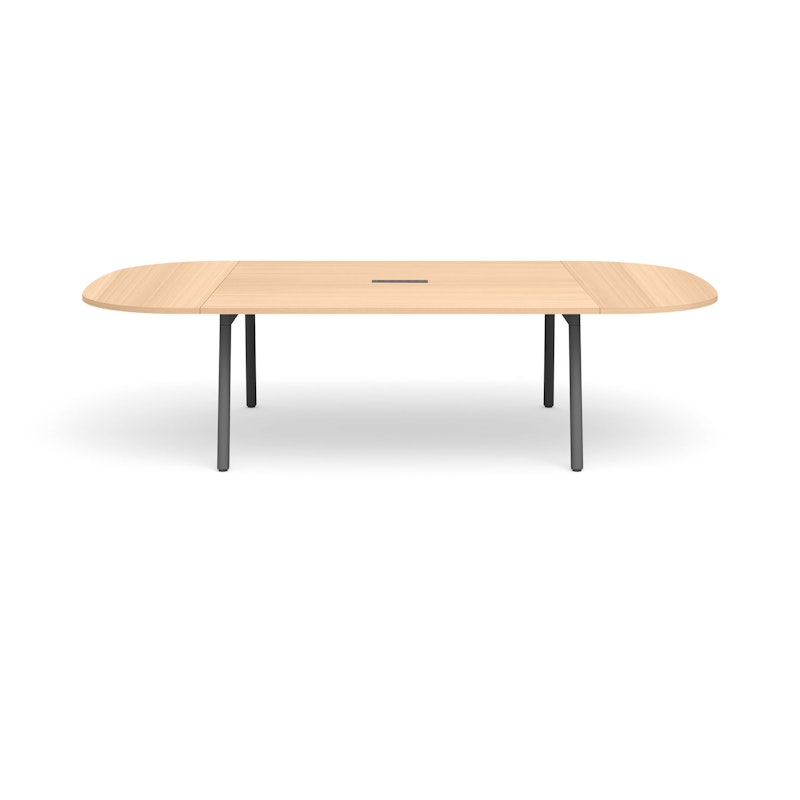 Series A Scale Racetrack Conference Table, Natural Oak 114x60", Charcoal Legs,Natural Oak,hi-res image number 1