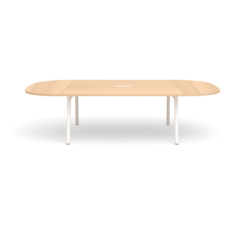 Series A Scale Racetrack Conference Table, Natural Oak 114x60", White Legs,Natural Oak,hi-res image number 1